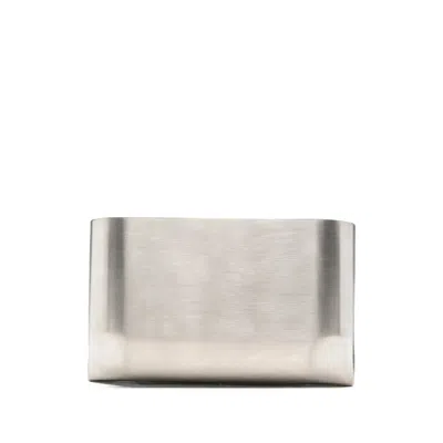 Rick Owens Sculptural Brushed-finish Clutch Bag In Silver