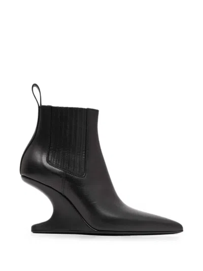 Rick Owens Sculptural-wedge Ankle Boots In Black