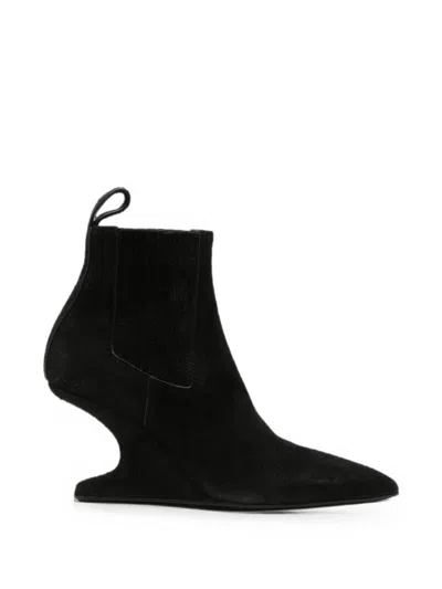 Rick Owens Sculptural-wedge Ankle Boots In Black
