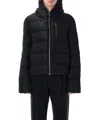 Rick Owens Black Cropped Hooded Down Jacket With Zip In Tech Fabric Man In Black