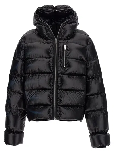 Rick Owens Shiny Finish Padded Down Jacket In Black