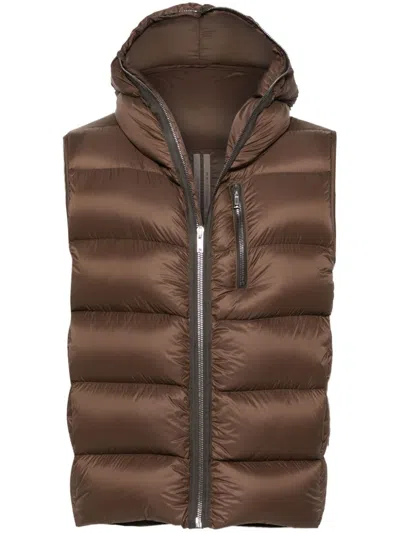 Rick Owens Brown Sealed Down Vest