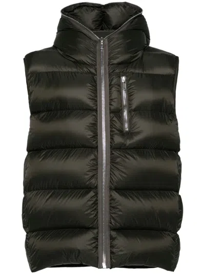 Rick Owens Sealed Gilet In Green