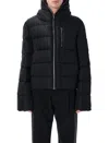 Rick Owens Black Cropped Hooded Down Jacket With Zip In Tech Fabric Man