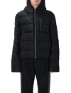 Rick Owens Black Cropped Hooded Down Jacket With Zip In Tech Fabric Man In Black