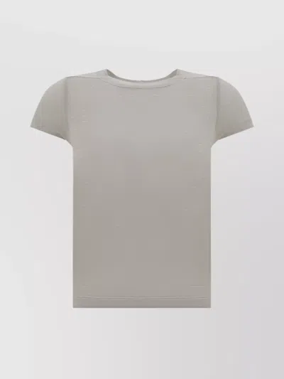 Rick Owens Seam Detail Crew Neck Cropped T-shirt In White