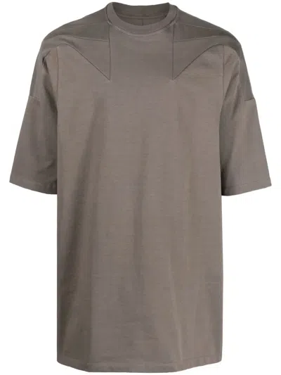 Rick Owens T-shirt Aus Bio-baumwolle Mit Nahtdetail In Brown