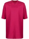 Rick Owens Seam-detail Short-sleeved Cotton T-shirt In Purple