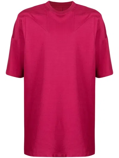 Rick Owens Seam-detail Short-sleeved Cotton T-shirt In Purple