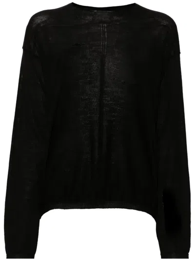 Rick Owens Ribbed Virgin-wool Jumper In Black
