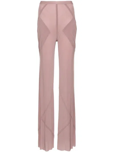 RICK OWENS SEAM-DETAILED FLARED TROUSERS