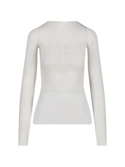 Rick Owens Seam-detail Long-sleeve T-shirt In White