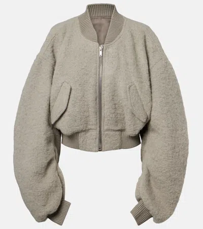 Rick Owens Secchia Alpaca And Wool-blend Bomber Jacket In Gray
