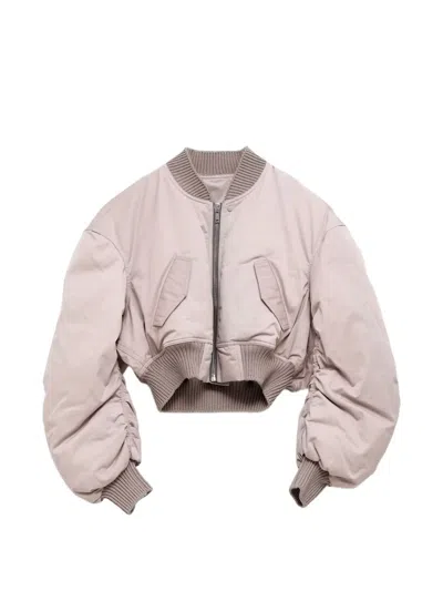 Rick Owens Secchia Cropped Flight Bomber Jacket In Brown