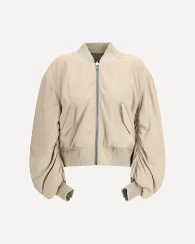 Rick Owens Secchia Flight Bomber In Lamb Leather In Neutral