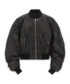 Rick Owens Black Tower Secchia Flight Leather Bomber Jacket In Black