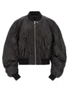 Rick Owens Black Tower Secchia Flight Leather Bomber Jacket In Black