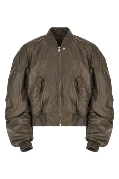 Rick Owens Secchia Flight Ribbed-knit Bomber Jacket In Brown
