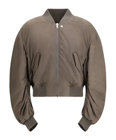 Rick Owens Secchia Flight Bomber Jacket In Gray