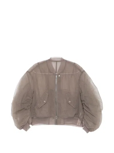 Rick Owens Gathered-sleeve Bomber Jacket In Animal Print