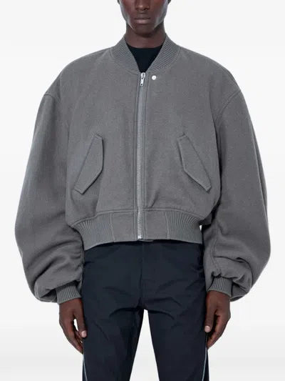 Rick Owens Secchia Flight In Dust Boiled Wool Jacket In Gray