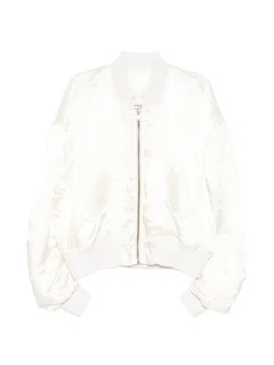 Rick Owens Secchia Flight Jacket In White
