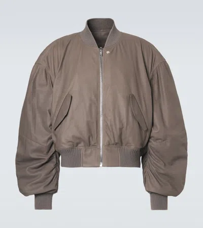 Rick Owens Secchia Flight Bomber In Lambskin Leather With Padding In Brown