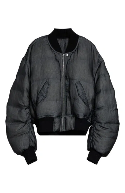 Rick Owens Secchia Padded Flight Jacket In Black
