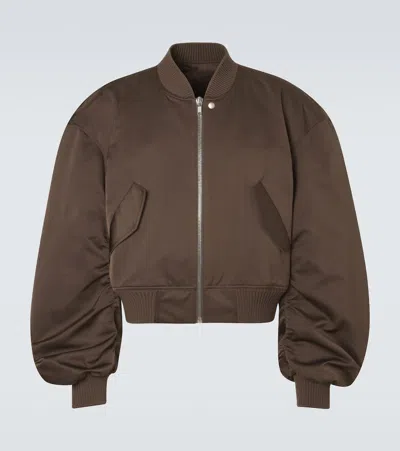 Rick Owens Mens Dark Dust Secchia Flight Woven Bomber Jacket In Brown