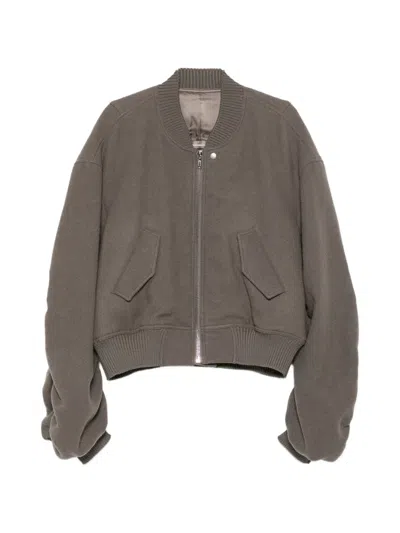 Rick Owens Secchia Zip-fastening Bomber Jacket In Gray