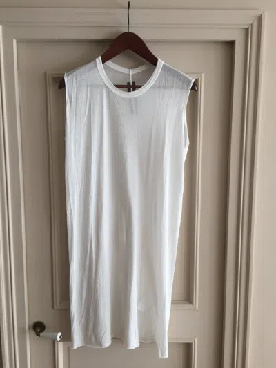 Pre-owned Rick Owens See Thru Organic Cotton Milk Tank In White