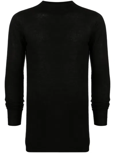 Rick Owens Fine-knit Cashmere Jumper In 黑色