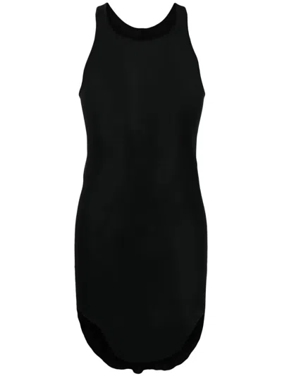 Rick Owens Semi-sheer Cotton Tank Top In Black