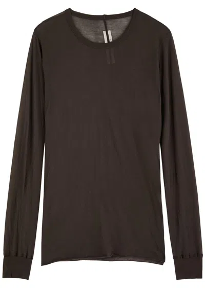 Rick Owens Semi-sheer Cotton Top In Dark Grey
