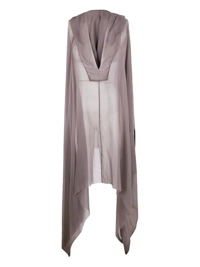 Rick Owens Semi-sheer Dress In Gray