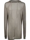 Rick Owens Gray Hollywood Viscose Crepe Jersey Hoodie In Brown