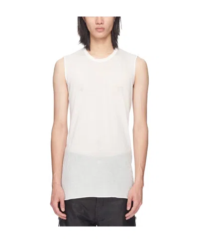 Rick Owens Semi-sheer Jersey Vest In White