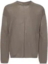 Rick Owens Relaxed Fit Beige Cotton Sweater In Grey