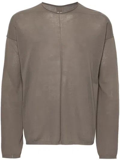 Rick Owens Panelled Fine-knit Jumper In Grey