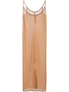 Rick Owens Semi-sheer Midi Dress In Brown