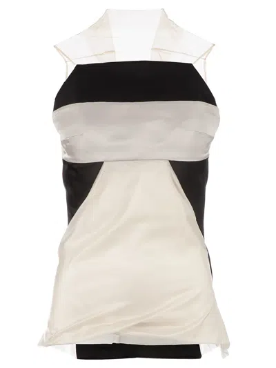 Rick Owens Semi-sheer Panel Blouse In White