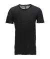 Rick Owens Semi-sheer Round Neck T-shirt In Black
