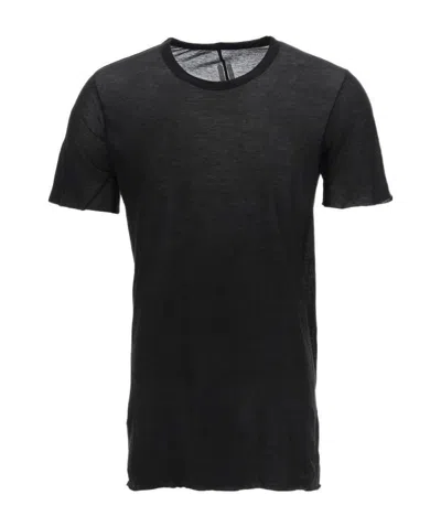 Rick Owens Semi-sheer Round Neck T-shirt In Black