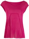 Rick Owens Semi-sheer Short-sleeved T-shirt In Purple