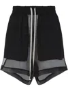 Rick Owens Asymmetric Hem Silk Shorts In 黑色