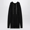 Rick Owens Semi-transparent Hooded Sweatshirt In Black