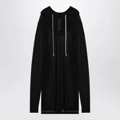 Rick Owens Semi-transparent Black Hoodie Men