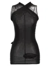 Rick Owens Semi-transparent Cupro Stretch Jersey Top In Black