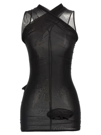 RICK OWENS SEMI-TRANSPARENT CUPRO STRETCH JERSEY TOP