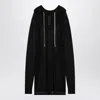 Rick Owens Semi-transparent Hooded Sweatshirt In Black
